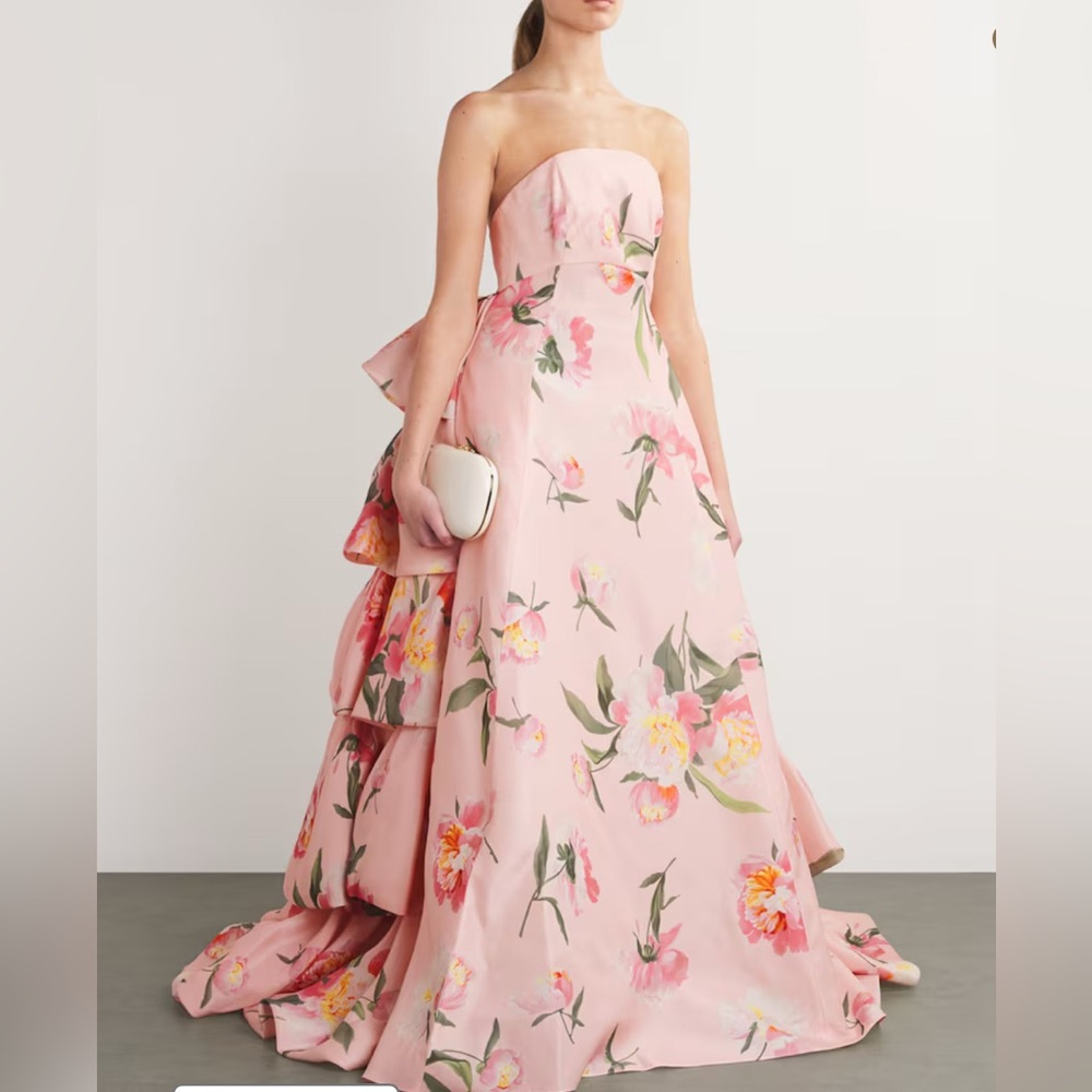 Carolina Herrera Silk Ruffled Gown